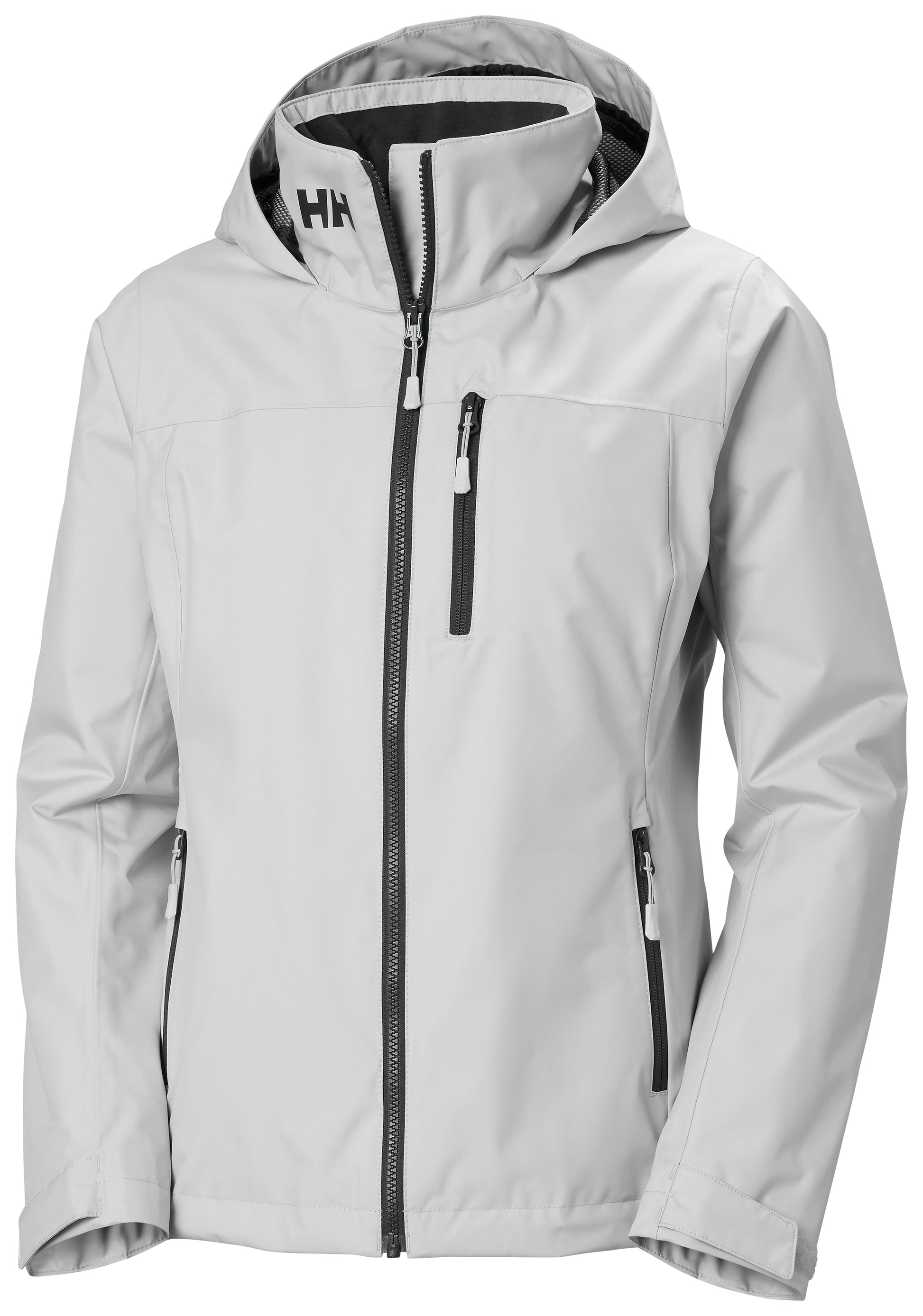 Helly Hansen Women's Crew Hooded Midlayer Jacket 2.0 Grey Waterproof Sailing Jacket